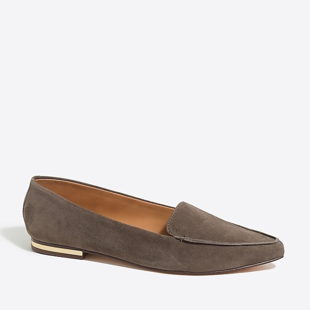Edie suede loafers with mirrored heel